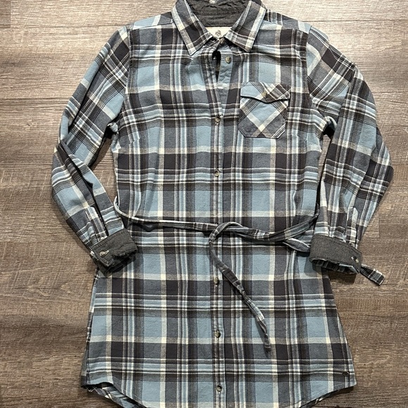 Legendary Whitetails Open Spaces Blue and Gray Plaid flannel Shirt Dress Small - Picture 6 of 10